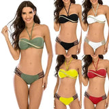 Candy 5 Color Swimsuit Hard Pack Twisted Breast Bikini Low-1