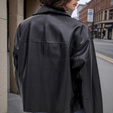 Cropped Faux Leather Jacket