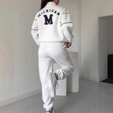 Womens 2 Piece Outfits Lounge Hoodless Pullover Sweatshirt Sweatsuit Sets Sweatshirt Baggy Fashion Sweatpants With Pockets-2