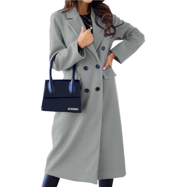 Chic Double-Breasted Wool Coat
