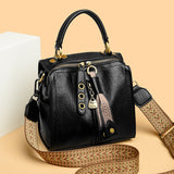 Women's Crossbody Messenger Bag - Multi-Compartment