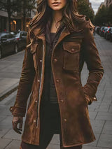 Vintage Wool Blend Hip-Length Coat