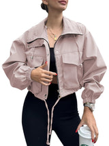 Chic Zip-Up Short Trench Jacket