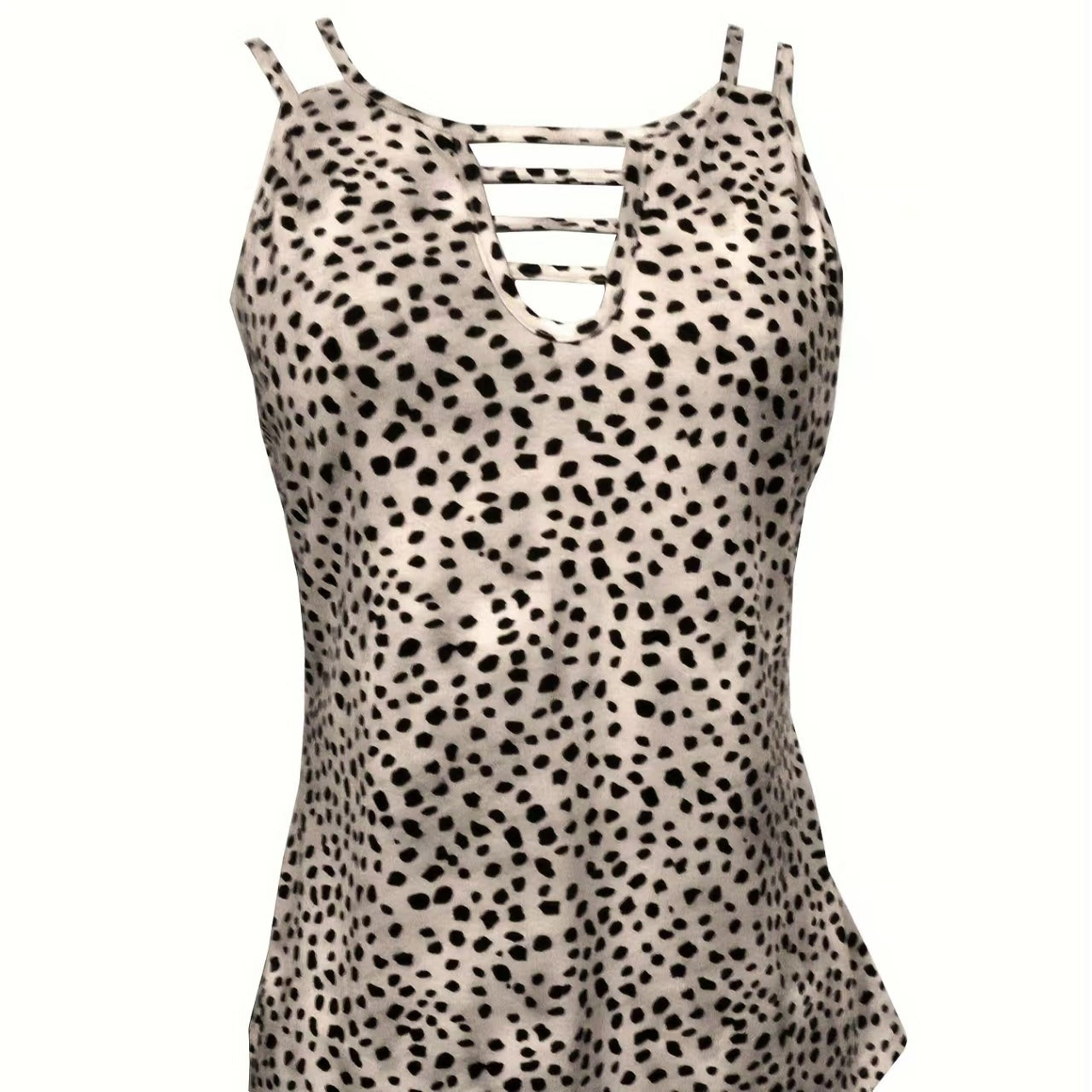 Ladies' Solid Color Polka Dot Vest Top – Fashionable and Casual Everyday Essential