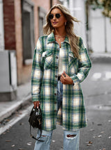 Chic Plaid Long Cardigan Coat