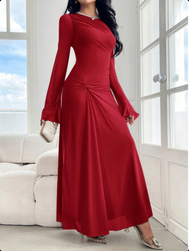 Effortless Elegance Trumpet Sleeve Dress