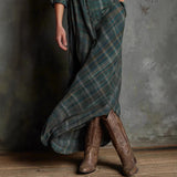 Effortless Plaid Long Sleeve Dress