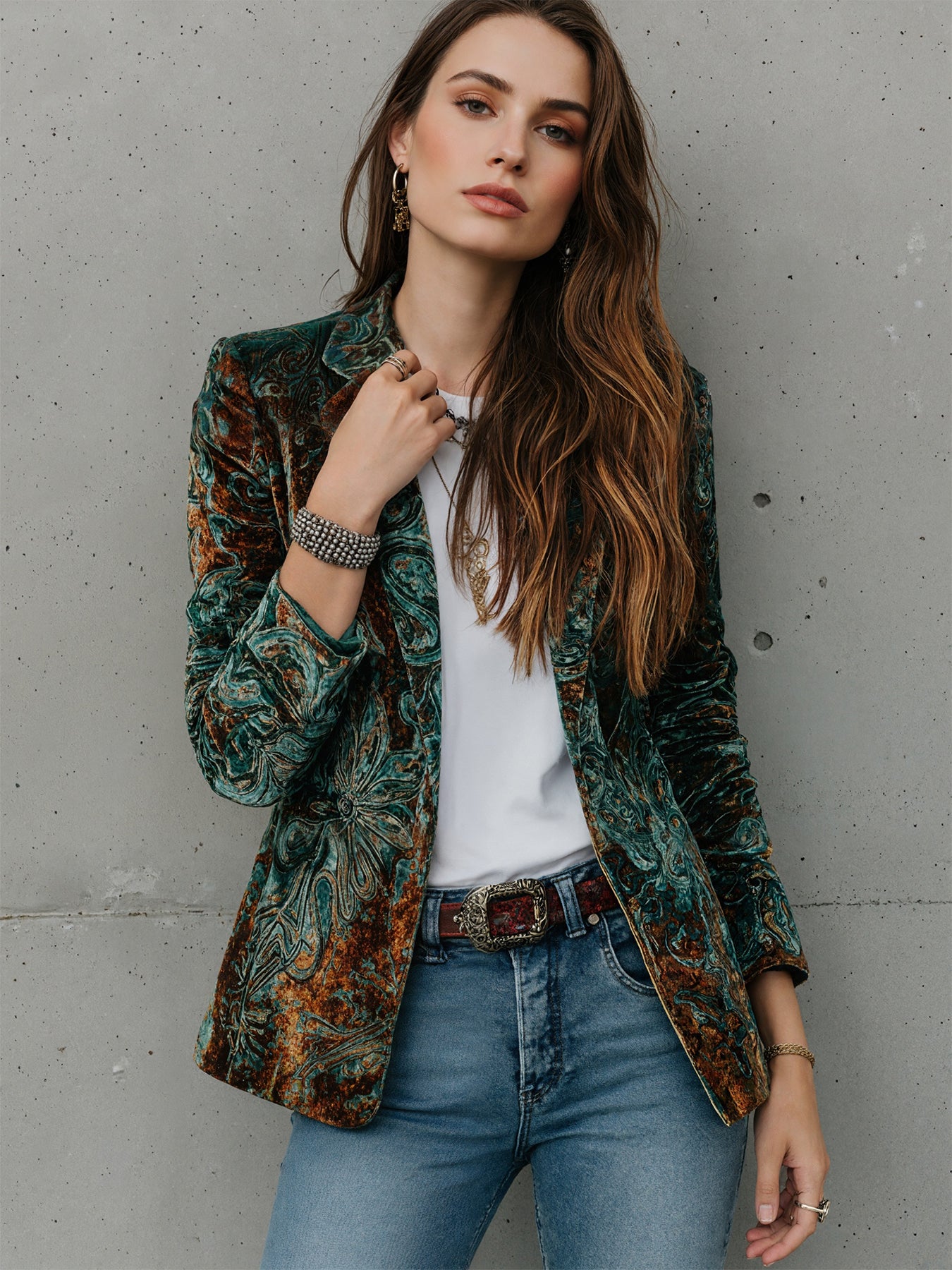 Printed Casual Suit Jacket