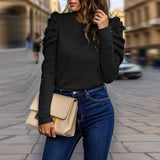 Elegant Puff Sleeve Knit Top