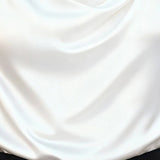 Shiny Cowl Neck Ruched Blouse