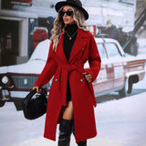 Chic Double-Breasted Woolen Coat