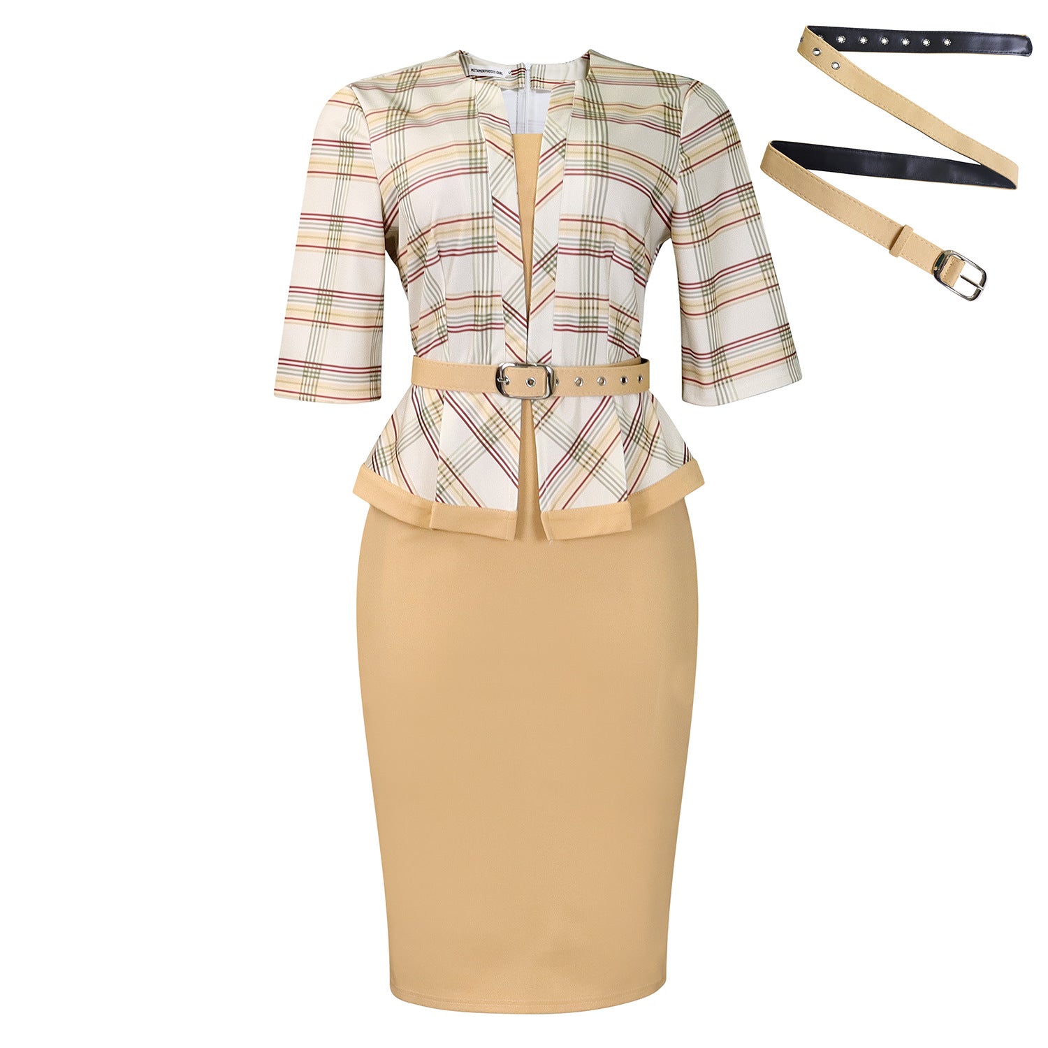 Fashion Elegant Stitching Hip OL Pencil Dress