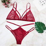 European And American Erotic Lingerie Sexy See-Through-WineRed-3