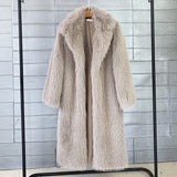 Chic Faux Fur Suit Collar Coat