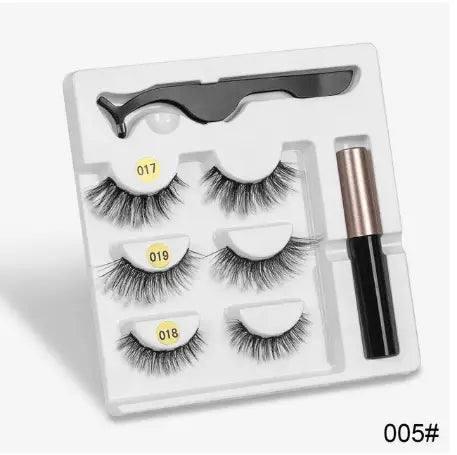 A Pair Of False Eyelashes With Magnets In Fashion-3PCMixedD-37