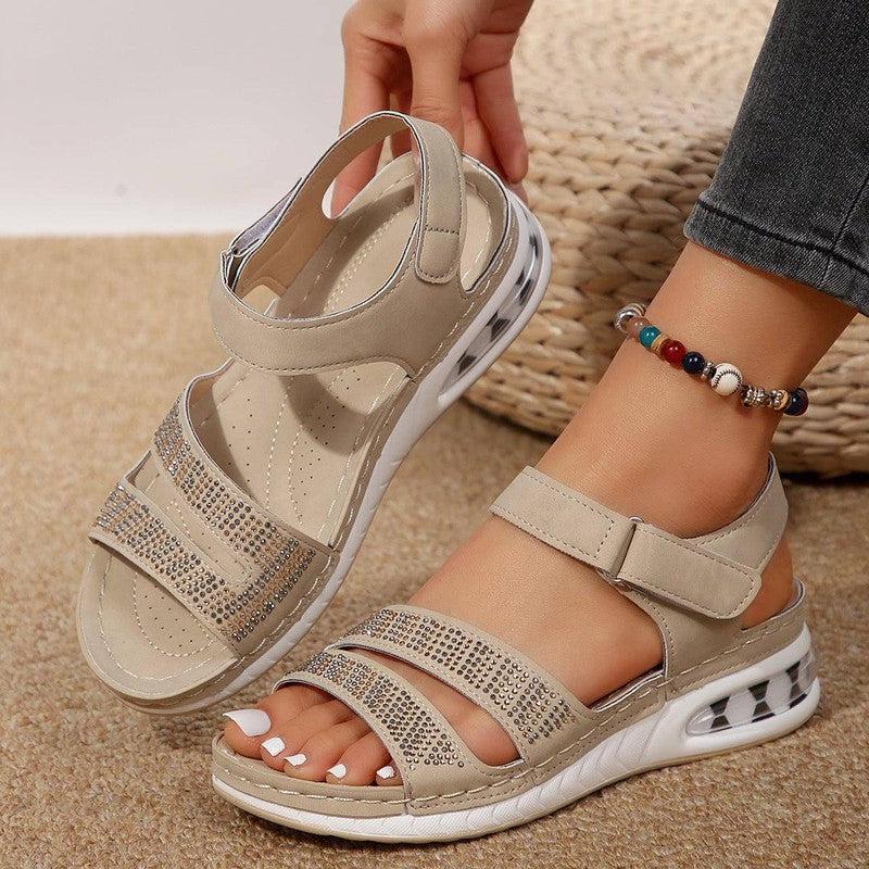 Air Cushion Roman Sandals-Beige-1