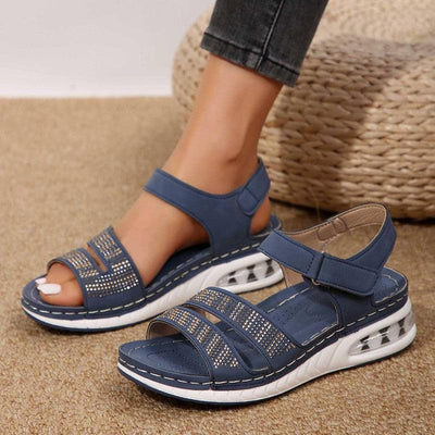 Air Cushion Roman Sandals-Blue-5