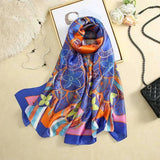 All-in-one Sunscreen Shawl Travel Silk Scarf Women's Beach-4