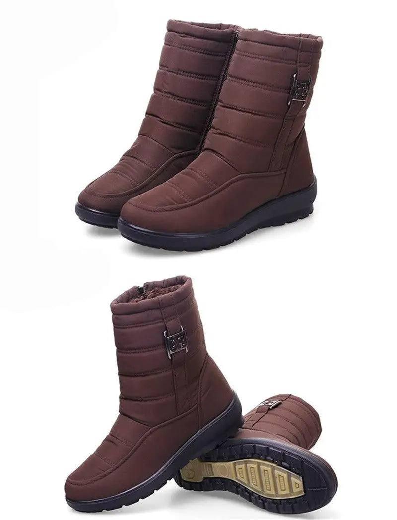 Antiskid Waterproof Women Fashion Boots-Brown-10