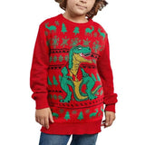 Autumn And Winter Children's Christmas Clothing Elf Sweater-Dinosaur 1-3