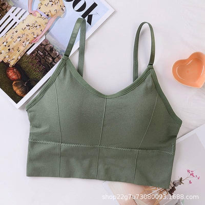 Big size bra without size gathering-Green-5