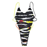 Bikini Leaky Back Braided Rope Color Tie-Dye-3