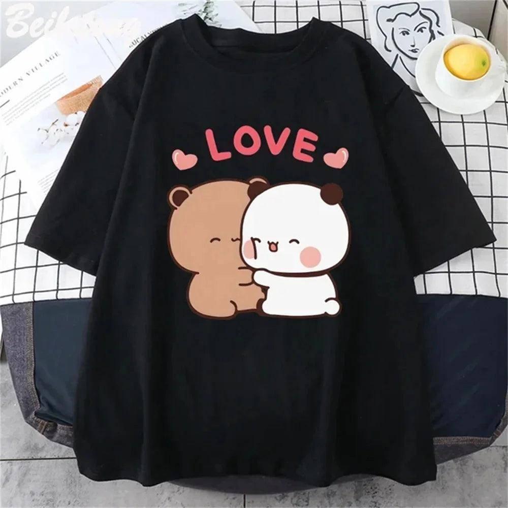 Bubu Dudu Love Bear T-Shirt-L235-4 BLACK-1