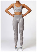 Camouflage Printing Seamless Yoga Suit Quick-drying High-Purplish Gray Bra Trousers-19