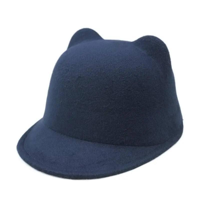 Cat ears Jazz hat top hat-Navy-4