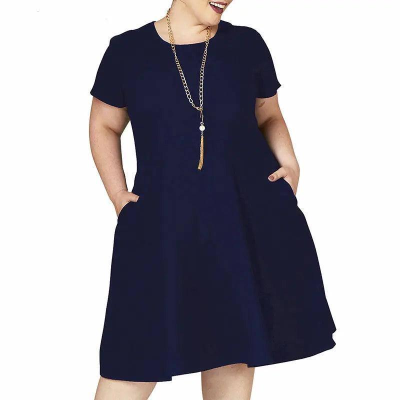 Chic Plus-Size Black Skater Dress Outfit Ideas-3