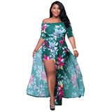 Chic Plus Size Floral Maxi Dress Styles-green-8