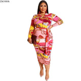 Chic Plus-Size Snake Print Dress | Trendy Curve Fashion-Red-5