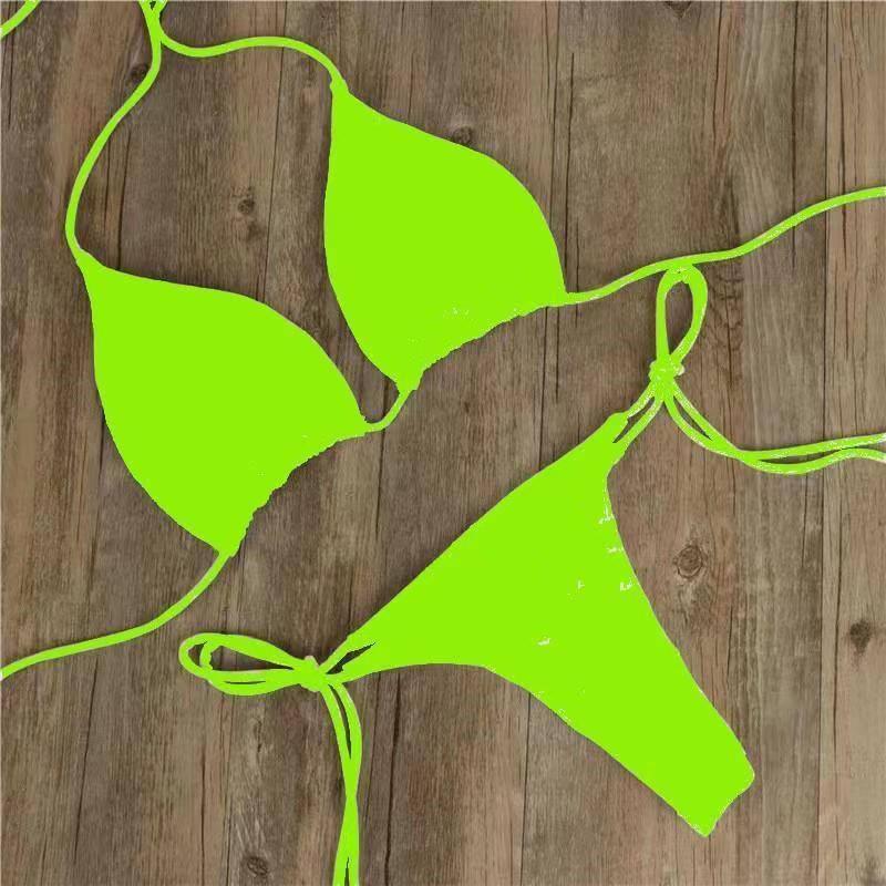 Chic Red Bikini Set: Trendy Swimwear for Stylish Beach Days-Green-8