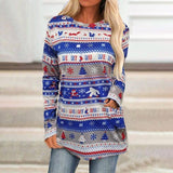 Christmas Sweater With Loose Bottoming Shirt-Blue-4