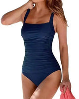 Classic Elegance One-Piece Swimsuit-DarkBlue-3