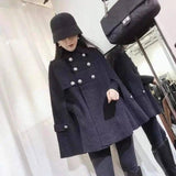 Coat Cloak Women Loose Fashion Double Breasted-5