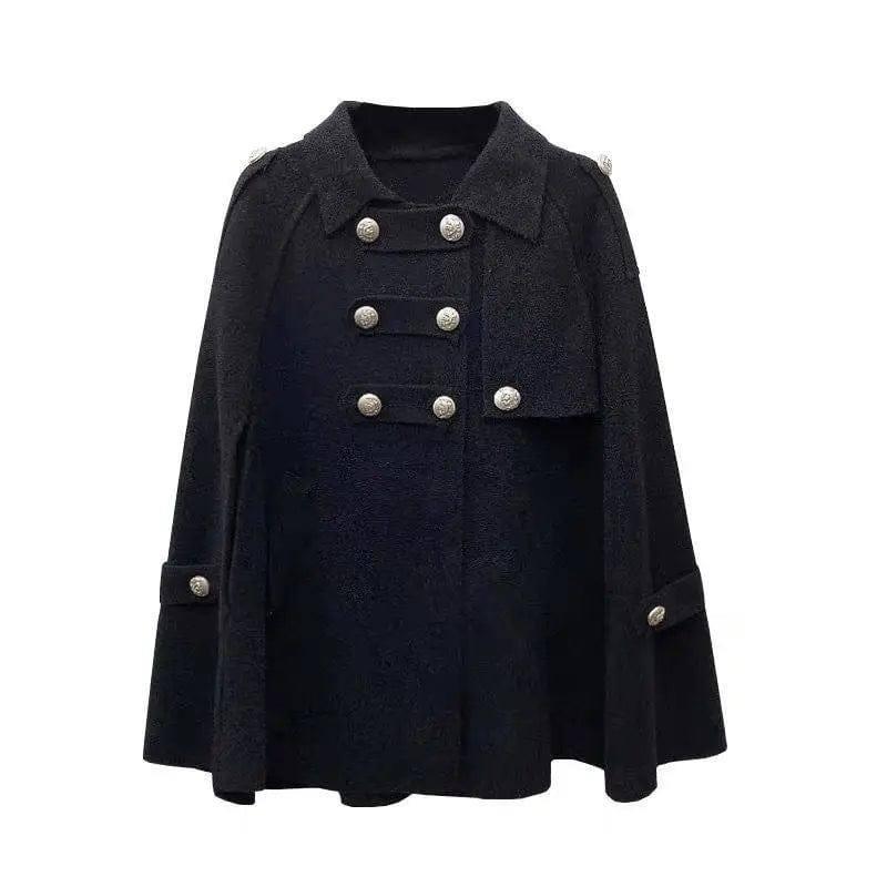 Coat Cloak Women Loose Fashion Double Breasted-6