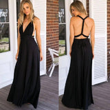 Convertible Wrap Maxi Dress - Sexy Red Boho Party Wear-Black-10