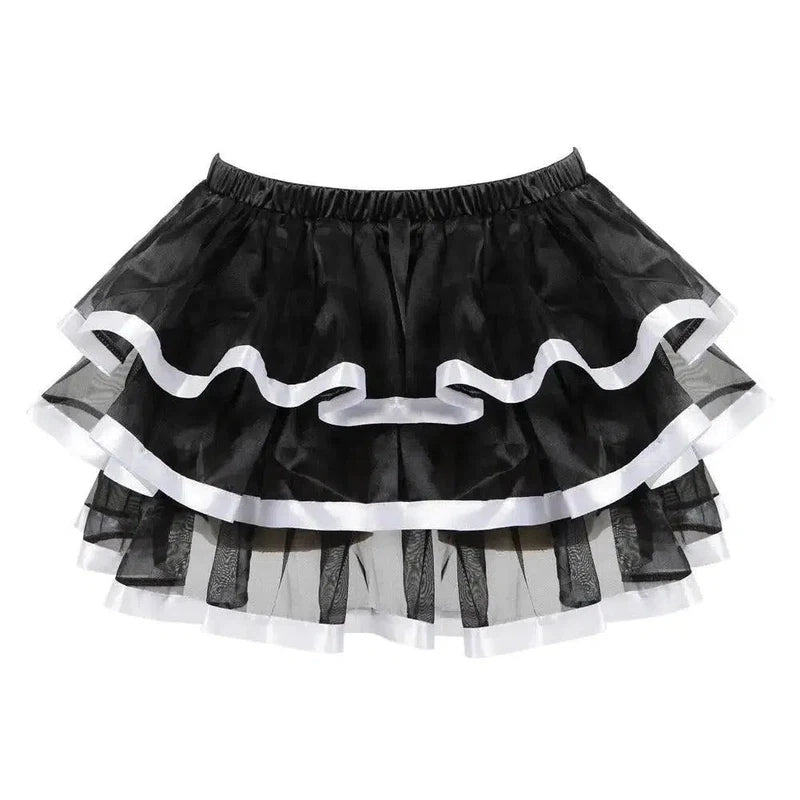Charming Corset with Tutu for Playful Elegance-White-5