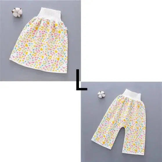 Cotton and bamboo fiber Baby diaper skirt-YellowSuit-3