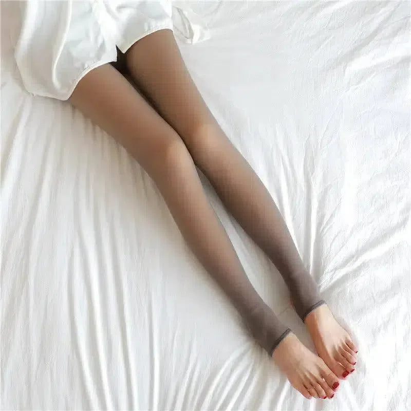 Fleece Lined Tights for Dark Skin-Coffee skin stepping-14