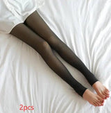 Cozy Warmth Translucent Fleece-Lined Tights-2pcsBlack and translucent foot-20