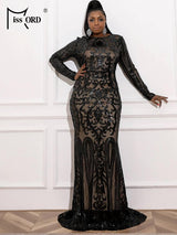 Elegant Embroidered Black Evening Gown for Women-1