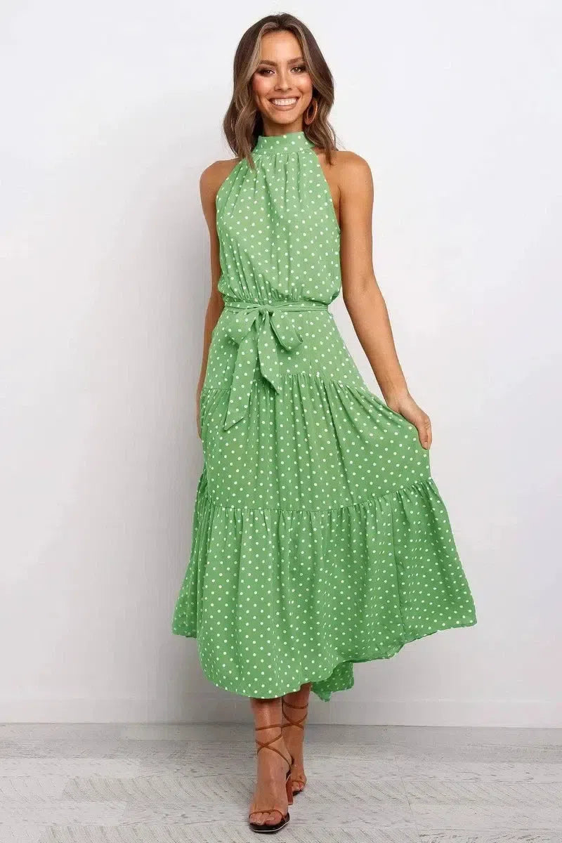 Summer Long Dress Polka Dot Casual-8