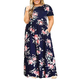 Elegant Floral Maxi Dress | Summer Casual Chic-Navy Blue-12