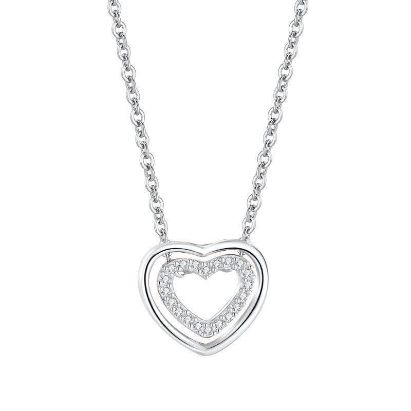 Elegant Heart Pendants: Perfect Romantic Gift-White Gold Color-5