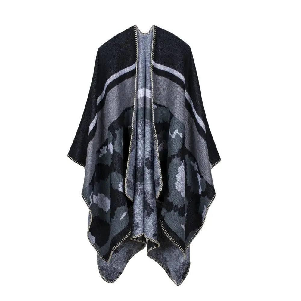 Elegant Large Plaid Cashmere Scarf-31-43