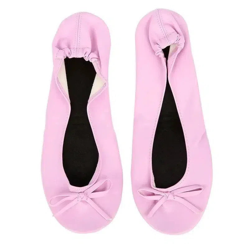 Women Shoes Flats Portable Fold Up Ballerina-Pink-11