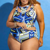 Ethnic Print Plus Size Swimsuit Bikini-8