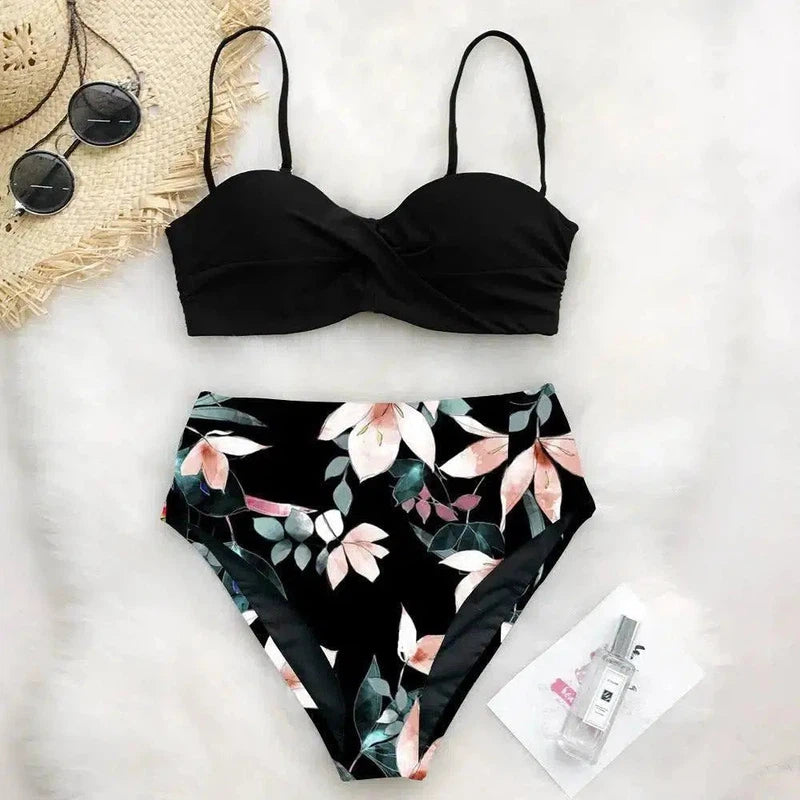 European And American Style Bikini Print Swimsuit-S-2